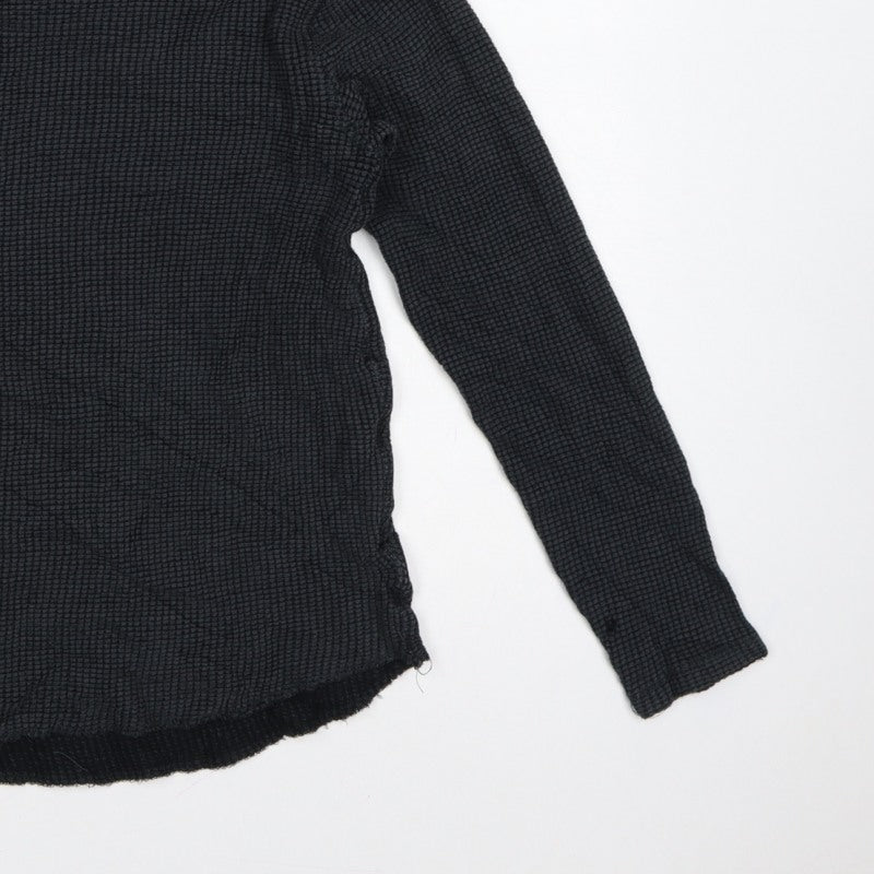 Urban Outfitters Women Black M Basic Textured Knit Crew Neck Long Sleeve Top
