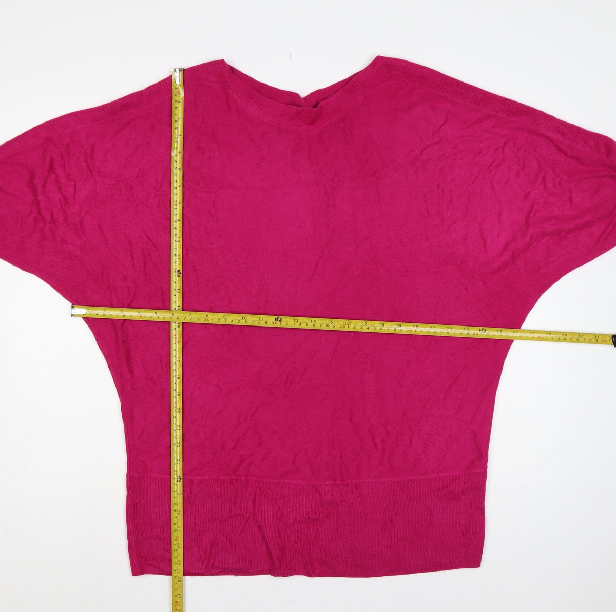 Marks and Spencer Women Pink UK 22 V-Neck Dolman Sleeve Jumper