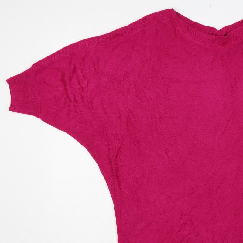 Marks and Spencer Women Pink UK 22 V-Neck Dolman Sleeve Jumper
