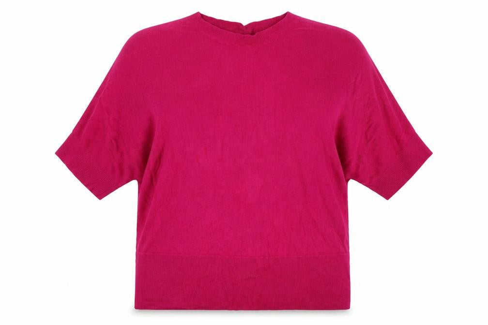 Marks and Spencer Women Pink UK 22 V-Neck Dolman Sleeve Jumper