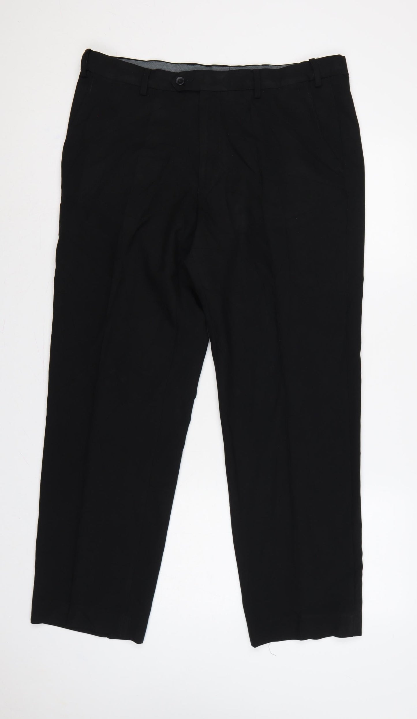 Marks and Spencer Men's Black 36 Regular Dress Trousers 29in Straight