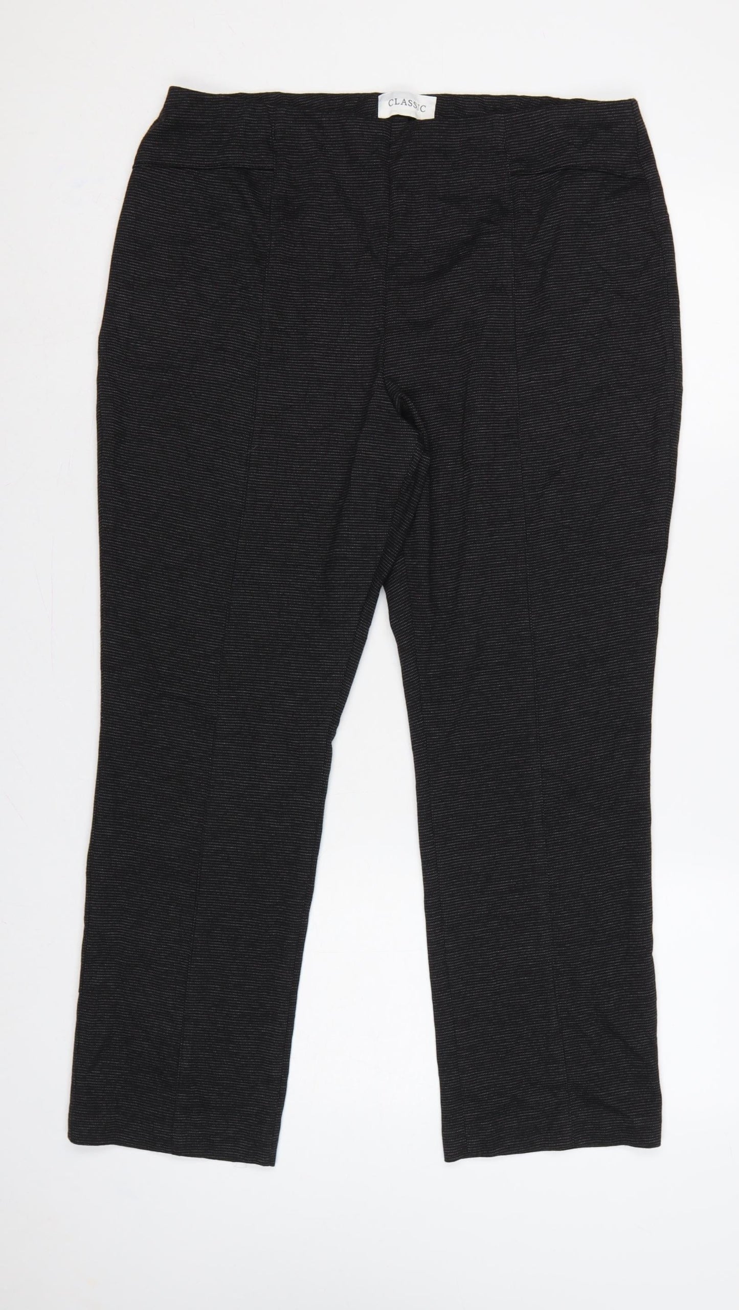 M&S Women’s Black UK 16 Short Pinstripe Stretch Leggings