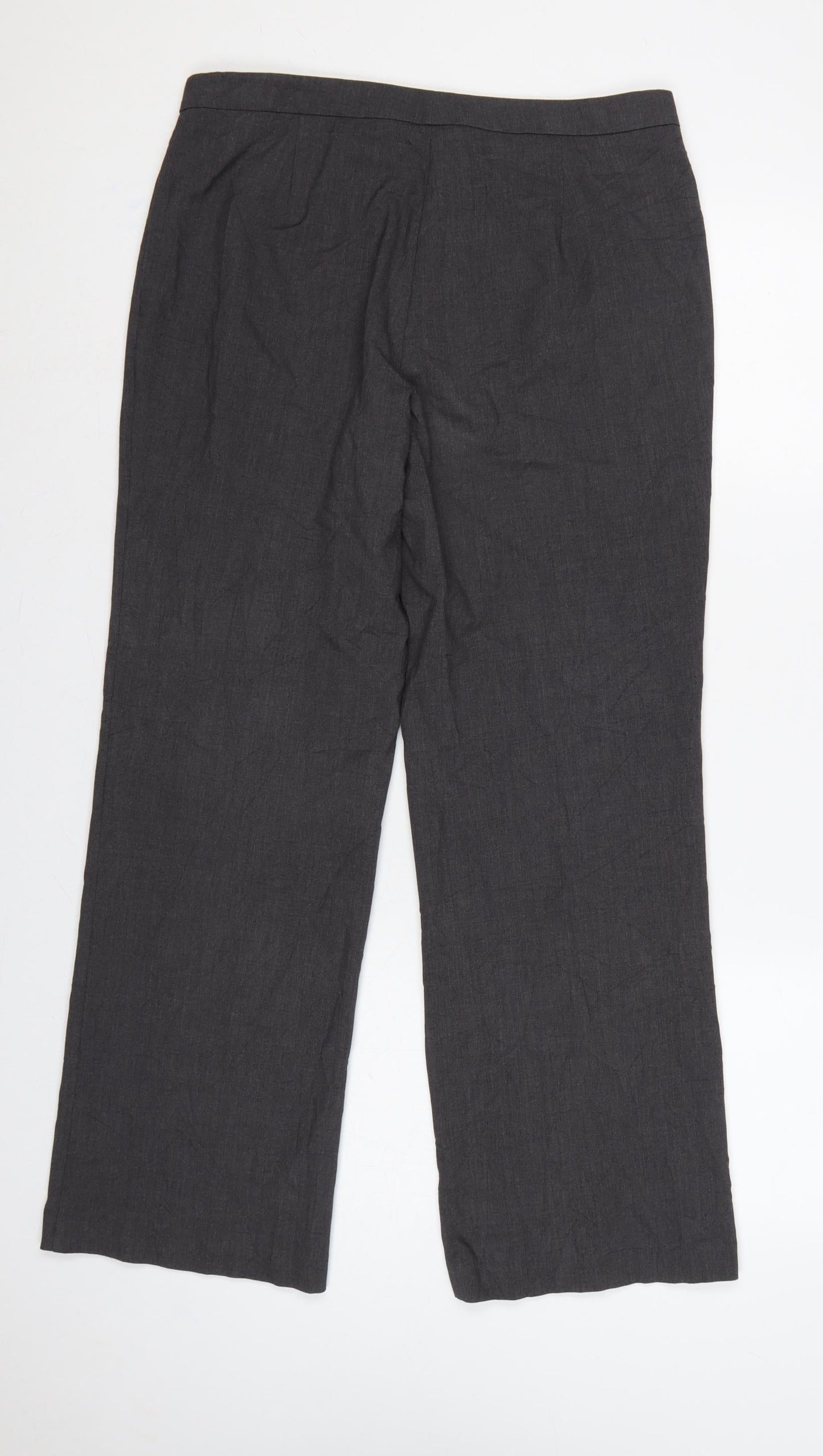 Marks and Spencer Women Grey UK 12 Short Straight Dress Trousers