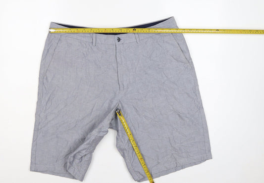 Marks & Spencer Men Grey 38in Cotton Chino Shorts Blue Harbour
