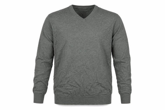 Boden Men's Grey L Wool Cotton V-Neck Lightweight Knit Pullover Jumper