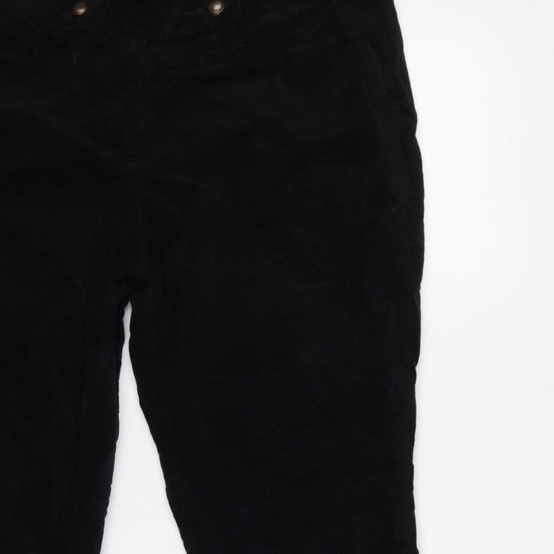 Sandwich Women’s Black UK 14 Corduroy Tapered Button Trousers