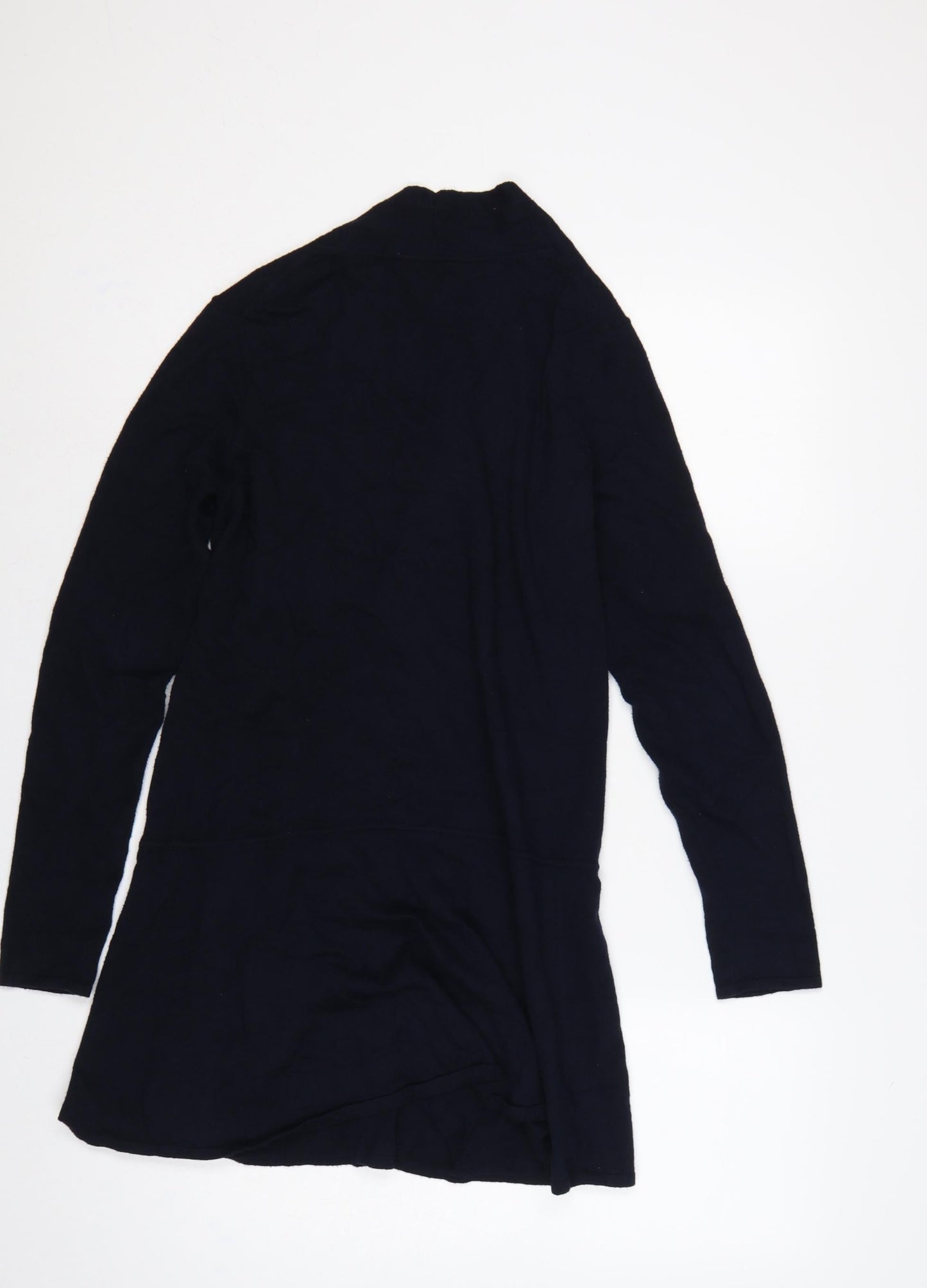 The White Company Women Navy Small Merino Cotton Open Cardigan