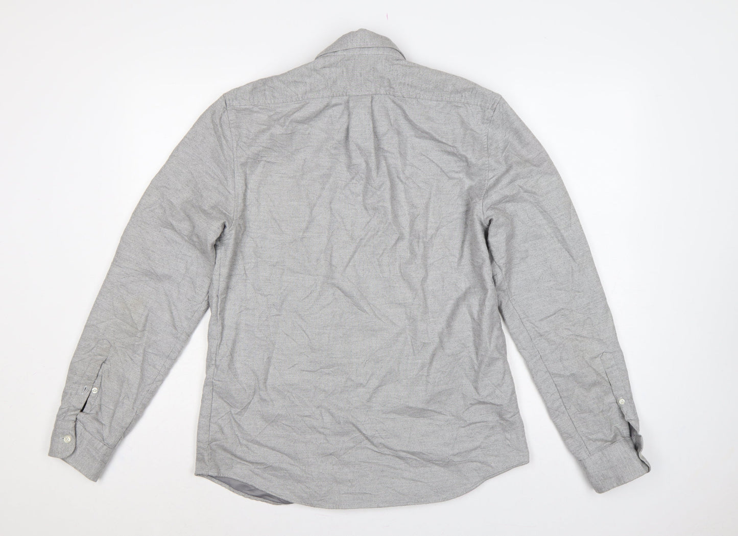 Reiss Men’s Grey M Cotton Button-Down Long Sleeve Utility Shirt