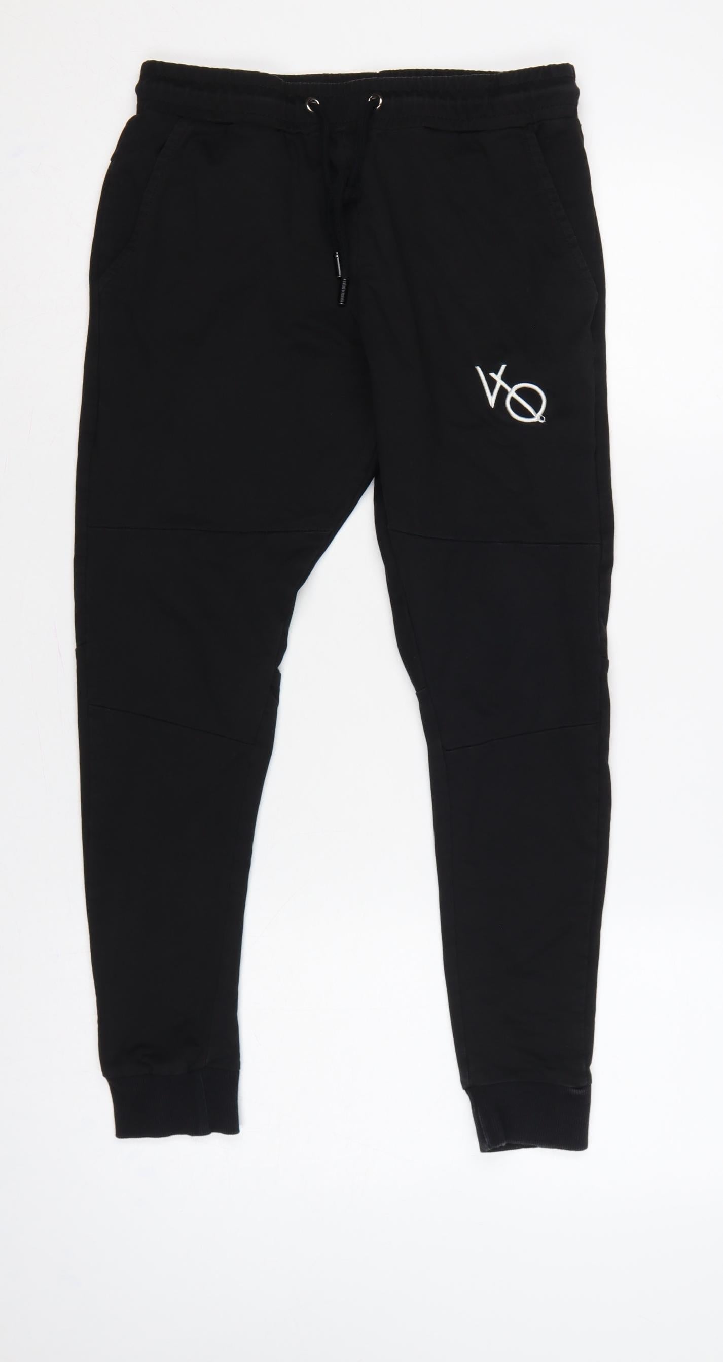 Vanquish Fitness Men’s Black Small Slim Fit Logo Jogger Trousers
