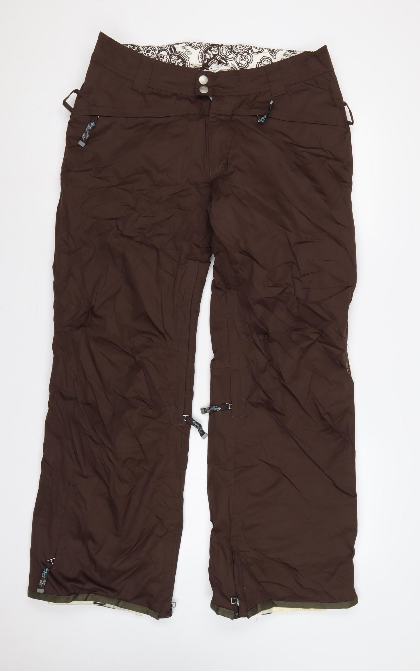 Betty Rides Women Brown L Insulated Snow Pants Ski Trousers