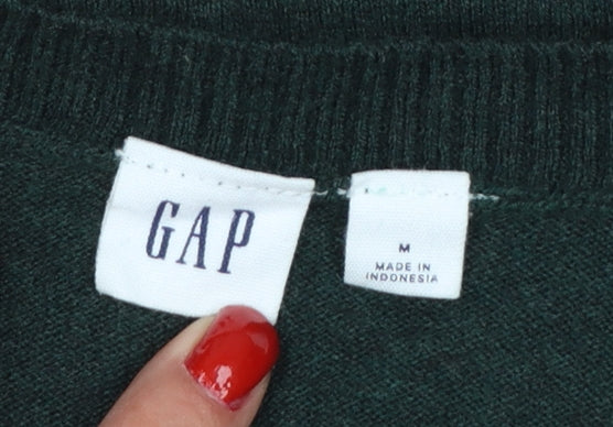 GAP Women’s Green Cotton Button Cardigan Size M Long Sleeve Knit