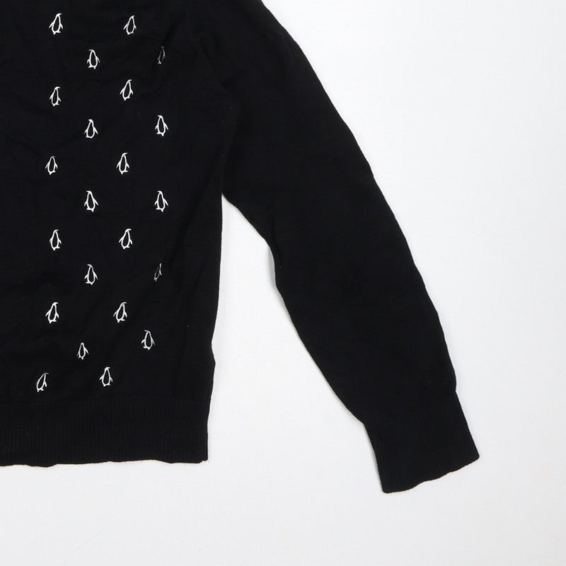Fever London Women Black UK 16 Penguin Embroidered Button Cardigan