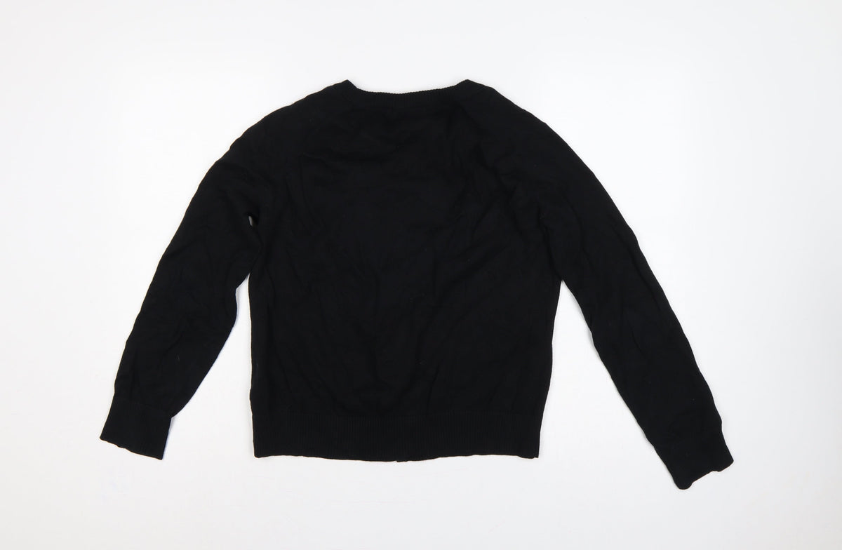 Fever London Women Black UK 16 Penguin Embroidered Button Cardigan