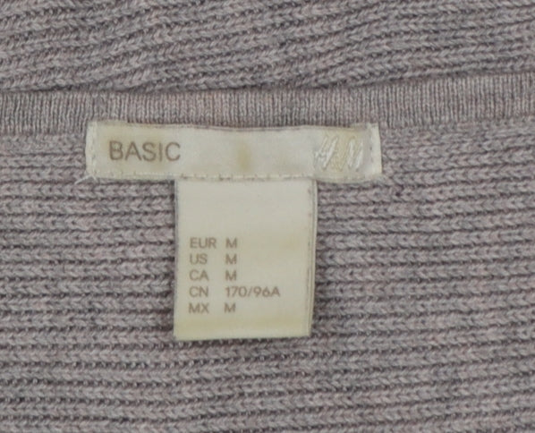 H&M Women’s Grey Size 12 Boat Neck Kimono Sleeve Knit Jumper