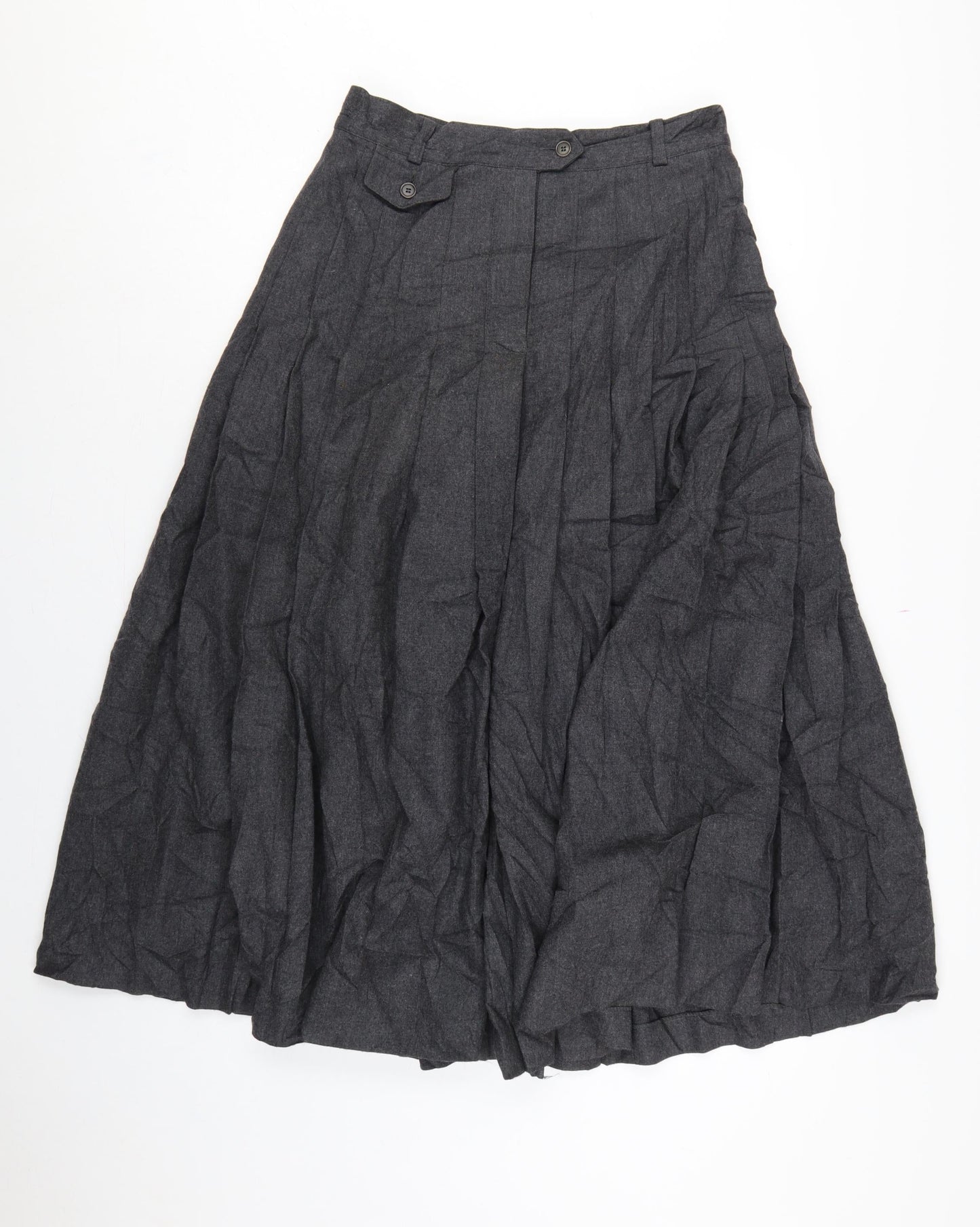 Escada Women Grey UK 10 Long A-Line Wool Cashmere Skirt