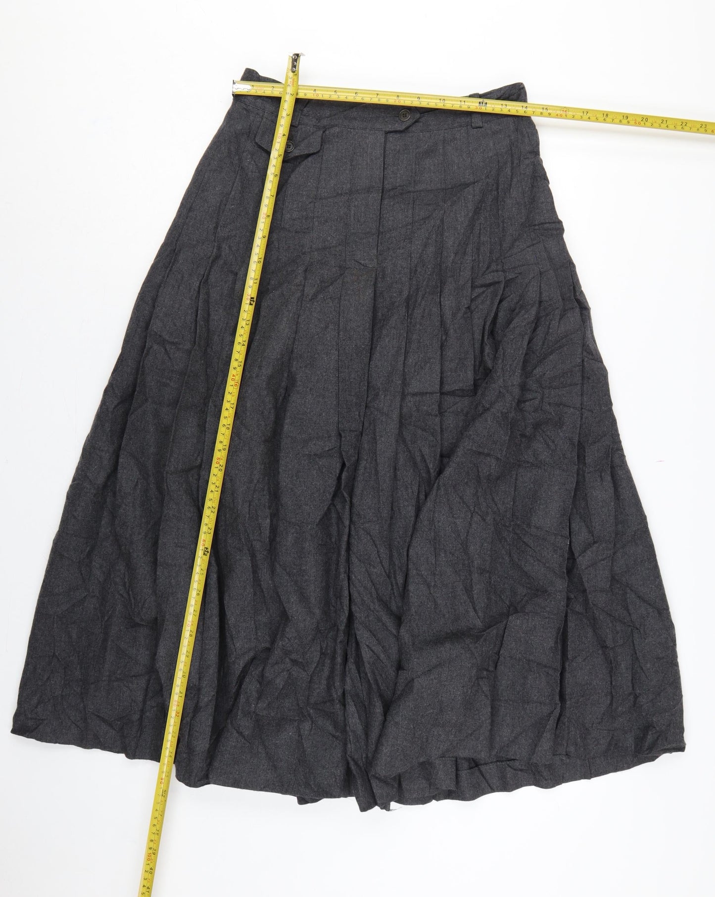 Escada Women Grey UK 10 Long A-Line Wool Cashmere Skirt