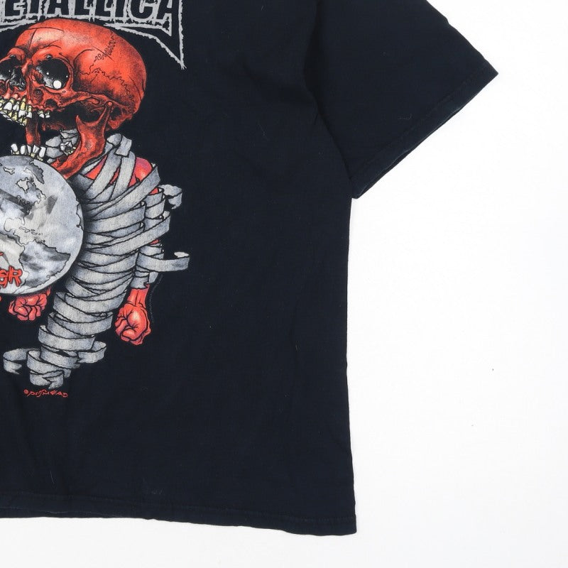 Additional view of Metallica Men’s XL Black 2004 Tour Skull Graphic Rock Band T-Shirt