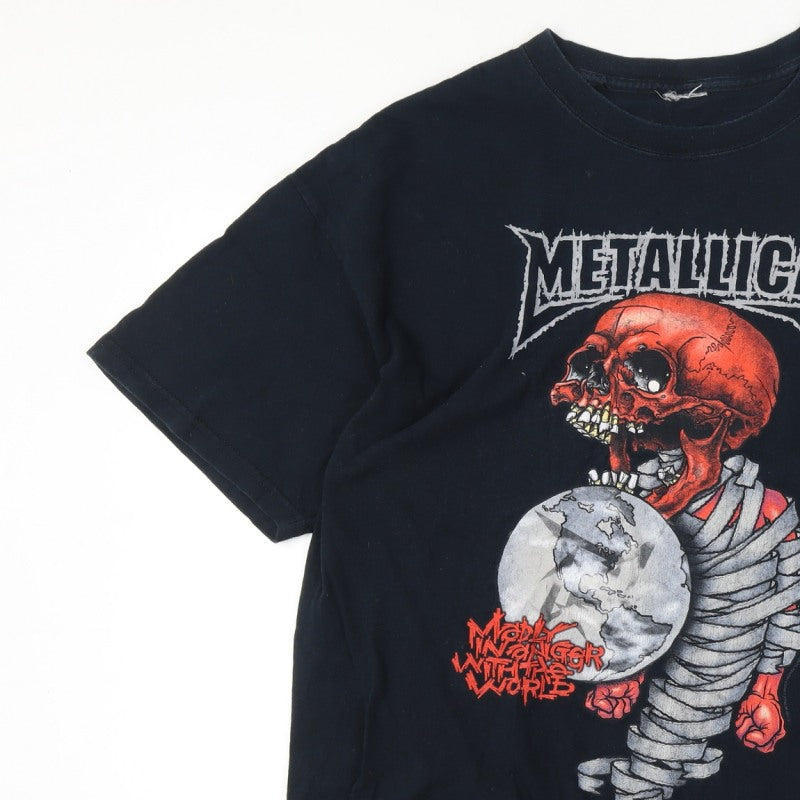 Additional view of Metallica Men’s XL Black 2004 Tour Skull Graphic Rock Band T-Shirt