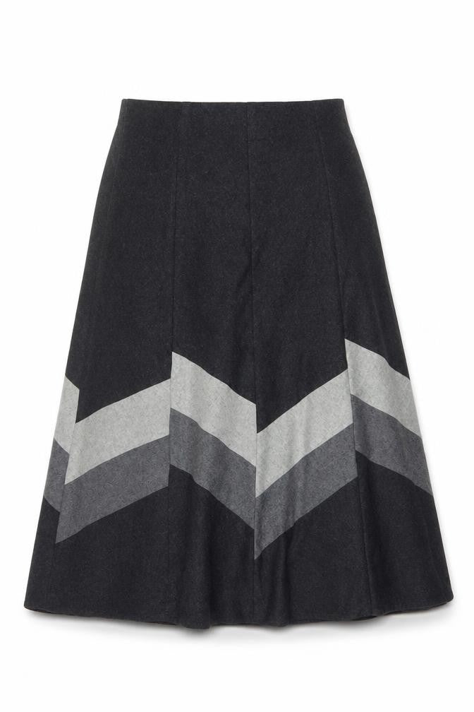 Marks & Spencer Women Grey UK 12 Wool Blend A-Line Long Skirt