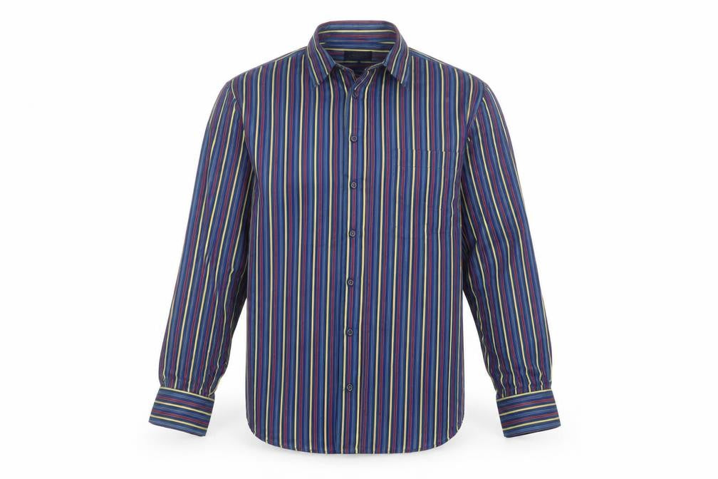 Rocola Samyta Men’s Multicoloured Striped 15.5 Long Sleeve Shirt