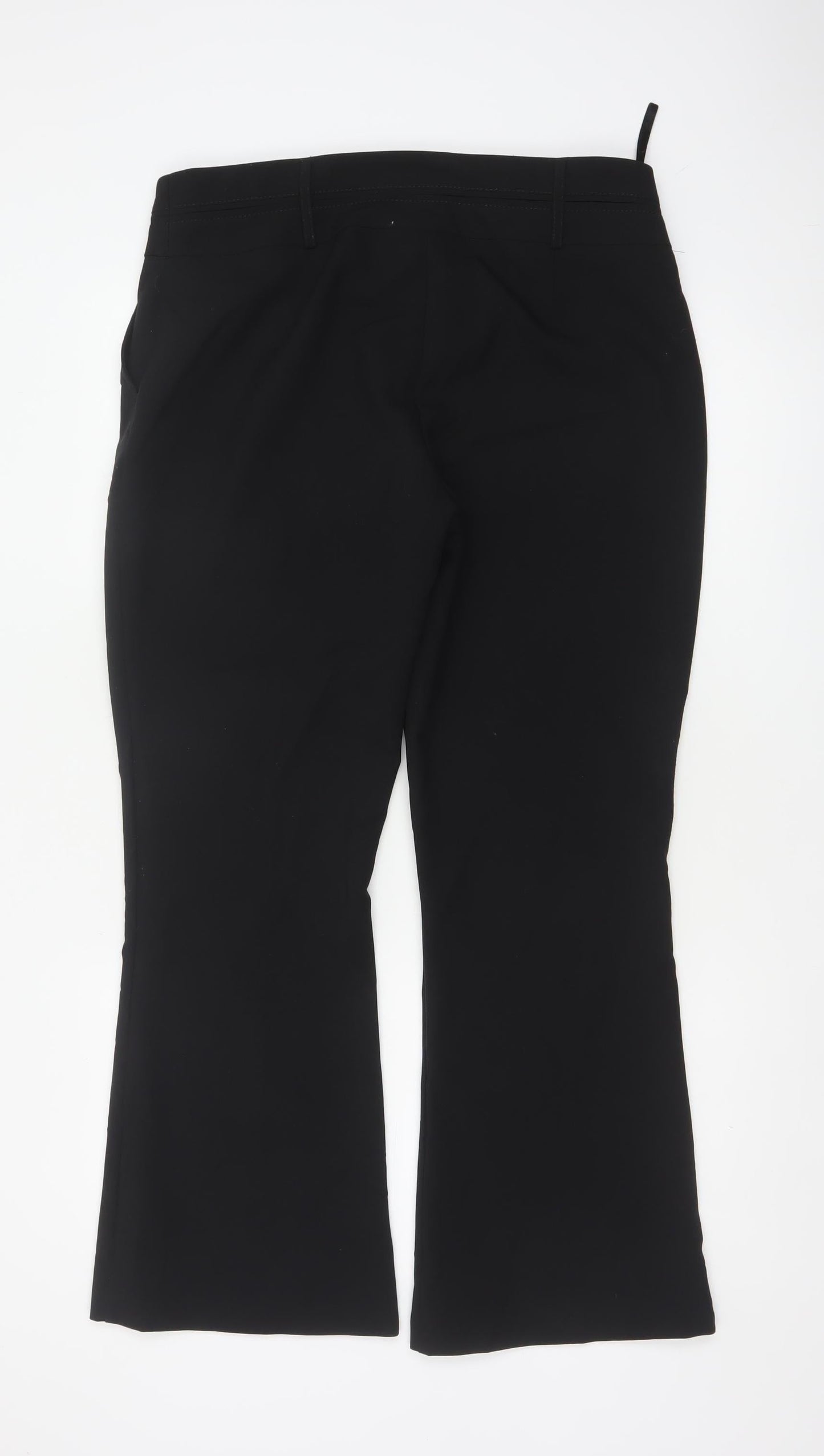 Peacocks Women's Black Size 14 Flared Smart Dress Trousers