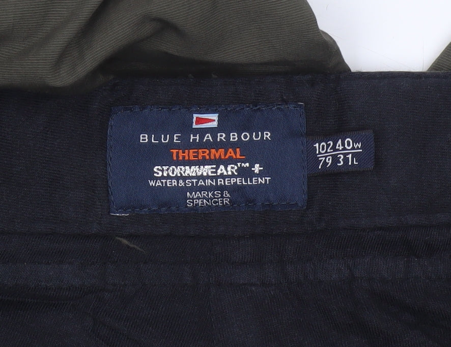 Marks & Spencer Men Green 40W 31L Thermal Stormwear Cargo Trousers