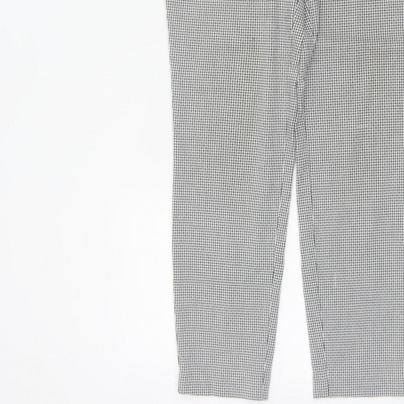 Mia Rose Women's Black White Check Slim Trousers UK 14 Workwear