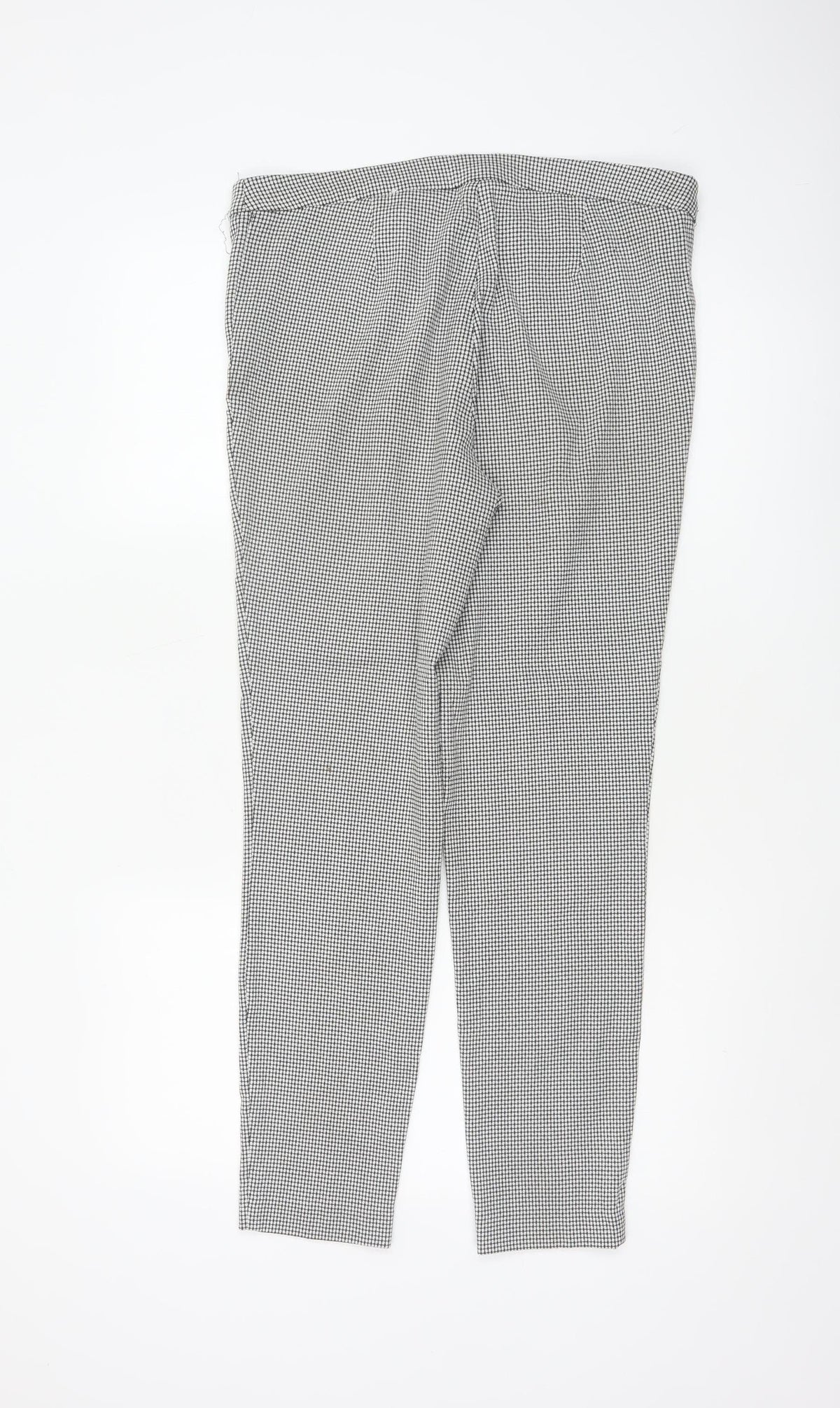 Mia Rose Women's Black White Check Slim Trousers UK 14 Workwear