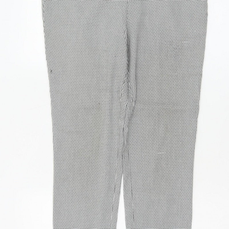 Mia Rose Women's Black White Check Slim Trousers UK 14 Workwear