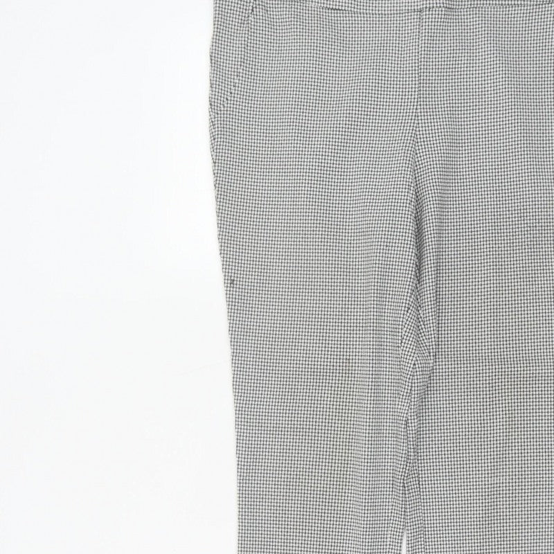 Mia Rose Women's Black White Check Slim Trousers UK 14 Workwear