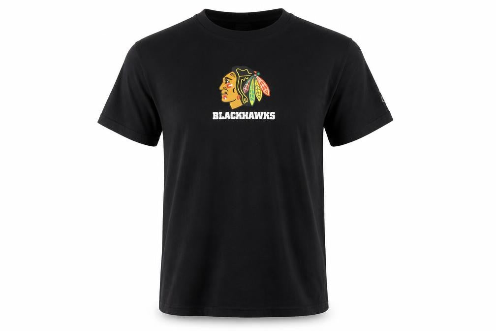 Reebok Mens Hockey Black XL Chicago Blackhawks Graphic T-Shirt