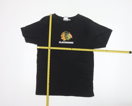 Reebok Hockey Teens Black XL Chicago Blackhawks Graphic T-Shirt