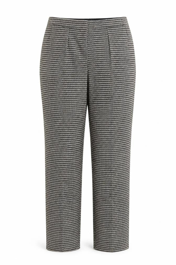 Marks & Spencer Women Brown Houndstooth UK 12 Regular Straight Trousers