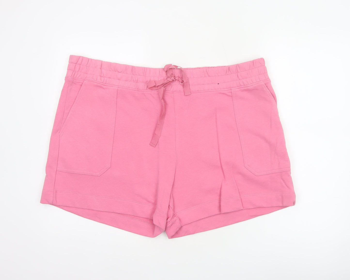 M&S Women’s Pink Size 22 Sweat Shorts Drawstring Pockets