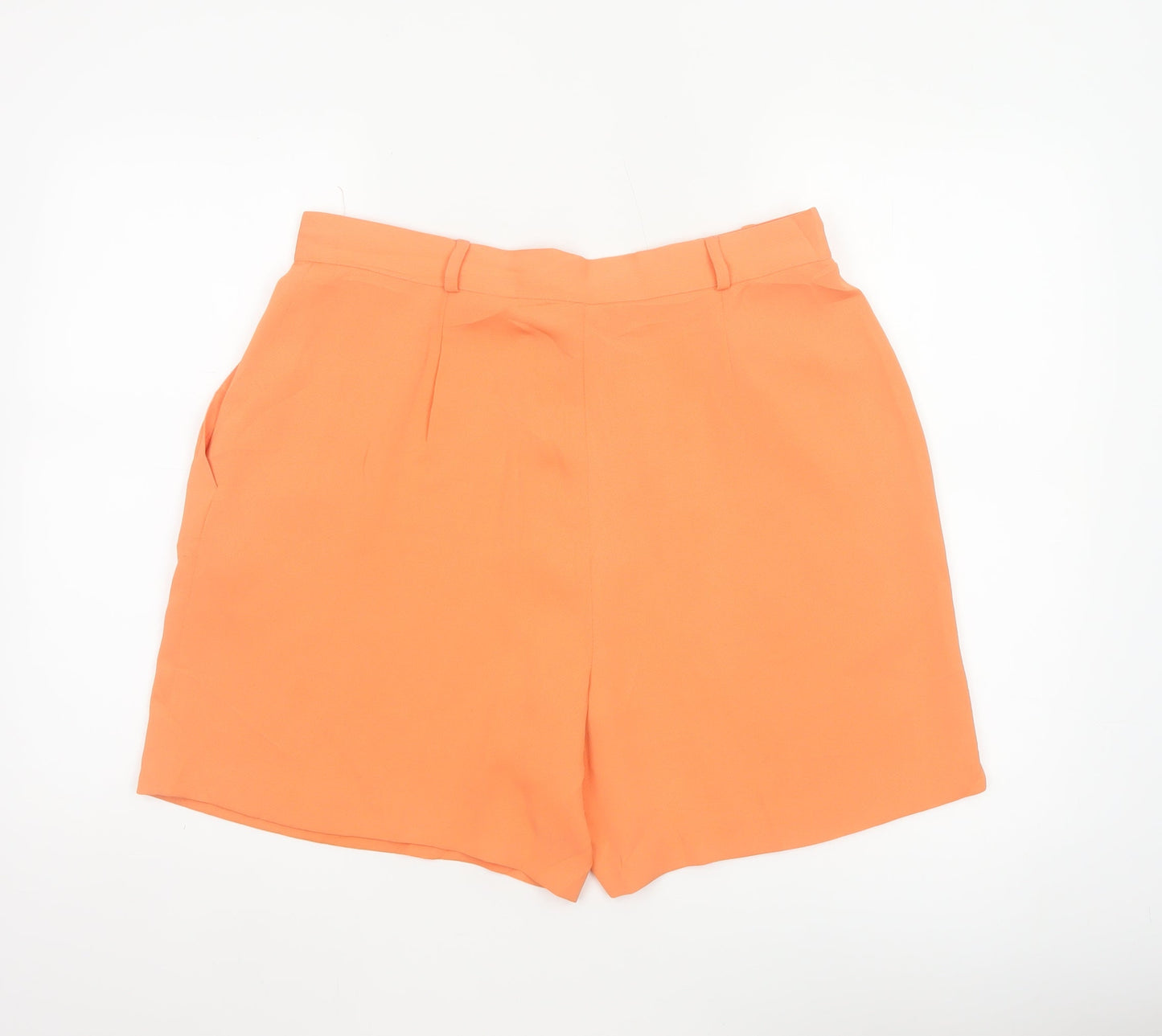Whimsy Women Orange High Waist Pleated Shorts UK 18 Pockets