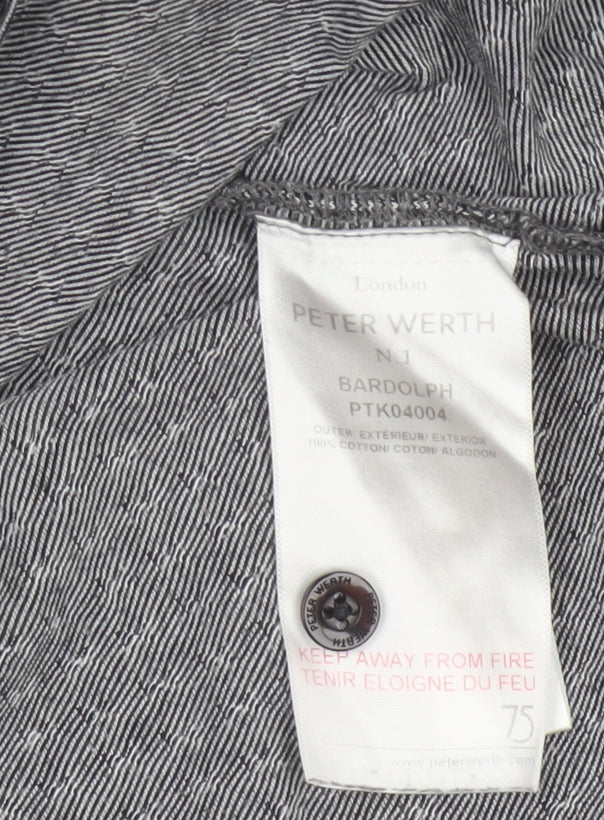 Peter Werth Men's Grey XL Striped Cotton Short Sleeve Polo Shirt