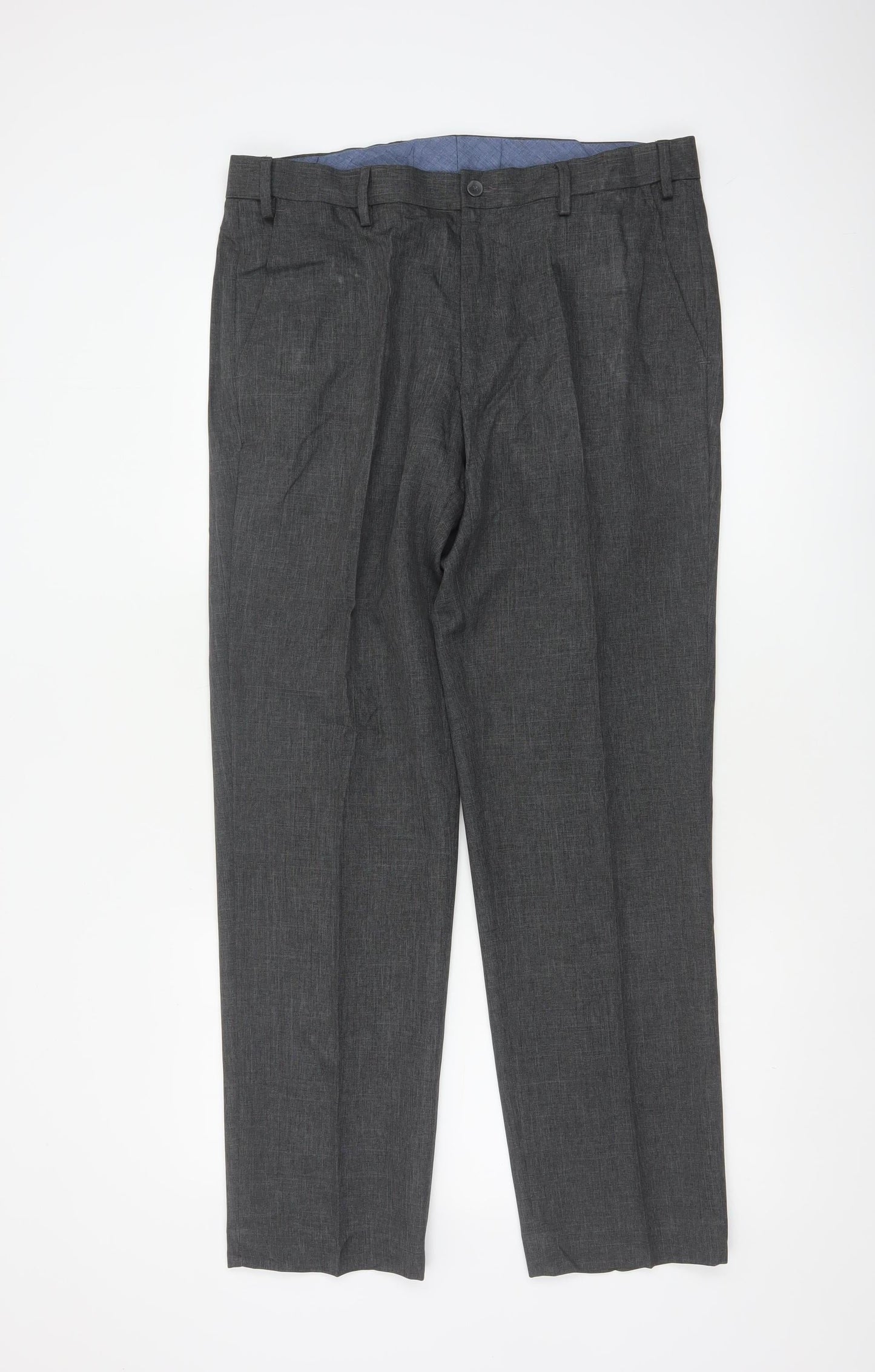 Marks and Spencer Men’s Grey 34/31 Regular Dress Trousers