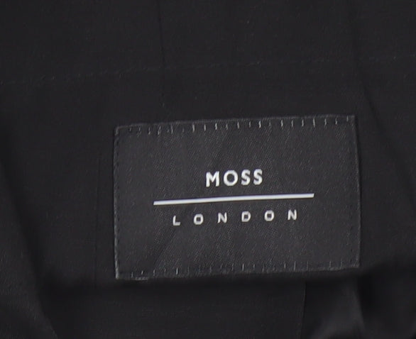 Moss London Men’s Blue 36 Regular Straight Dress Trousers Lined