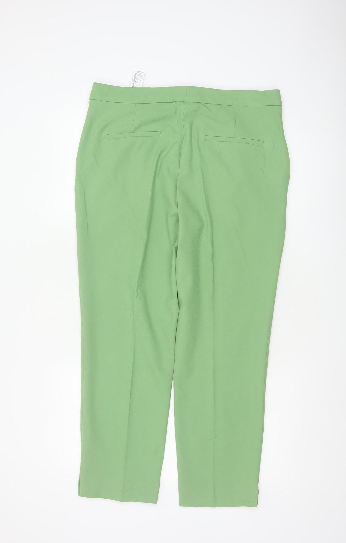 Zara Women Green UK 14 Tailored Tapered Dress Trousers