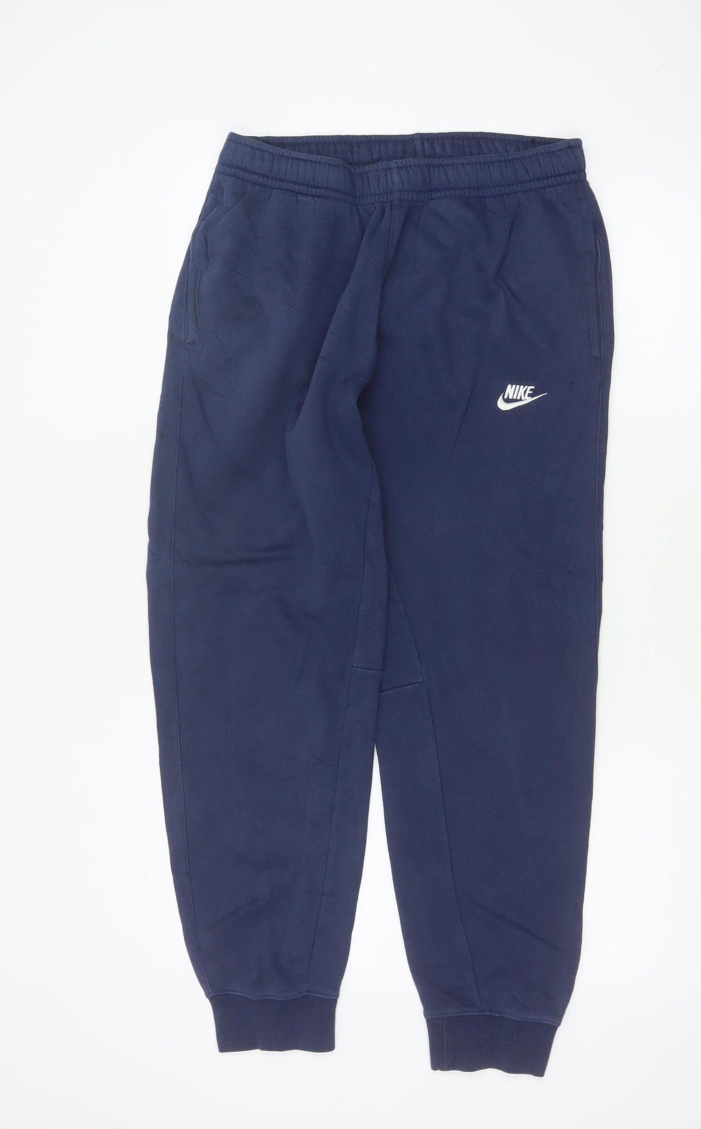 Nike Men's Blue M Fleece Jogger Sweatpants Elastic Waist Logo