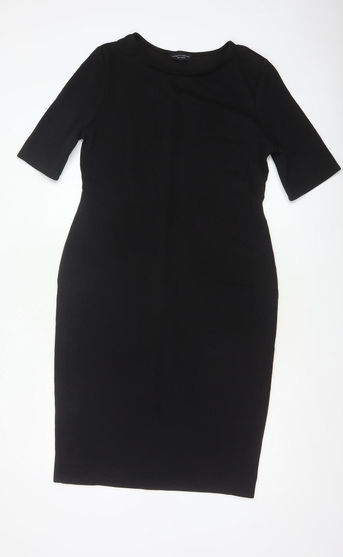Dorothy Perkins Women Black UK 16 Bodycon Knee Length Flared Sleeve Dress