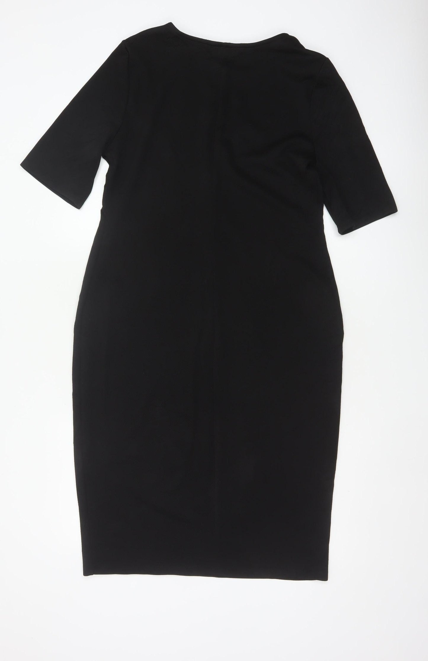 Dorothy Perkins Women Black UK 16 Bodycon Knee Length Flared Sleeve Dress