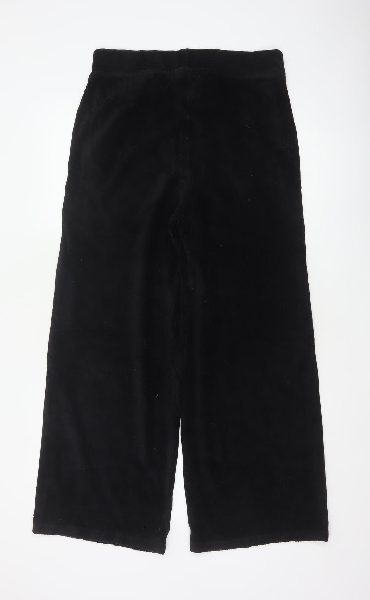 M&S Collection Women’s Black Size 14 Long Velvet Wide-Leg Trousers