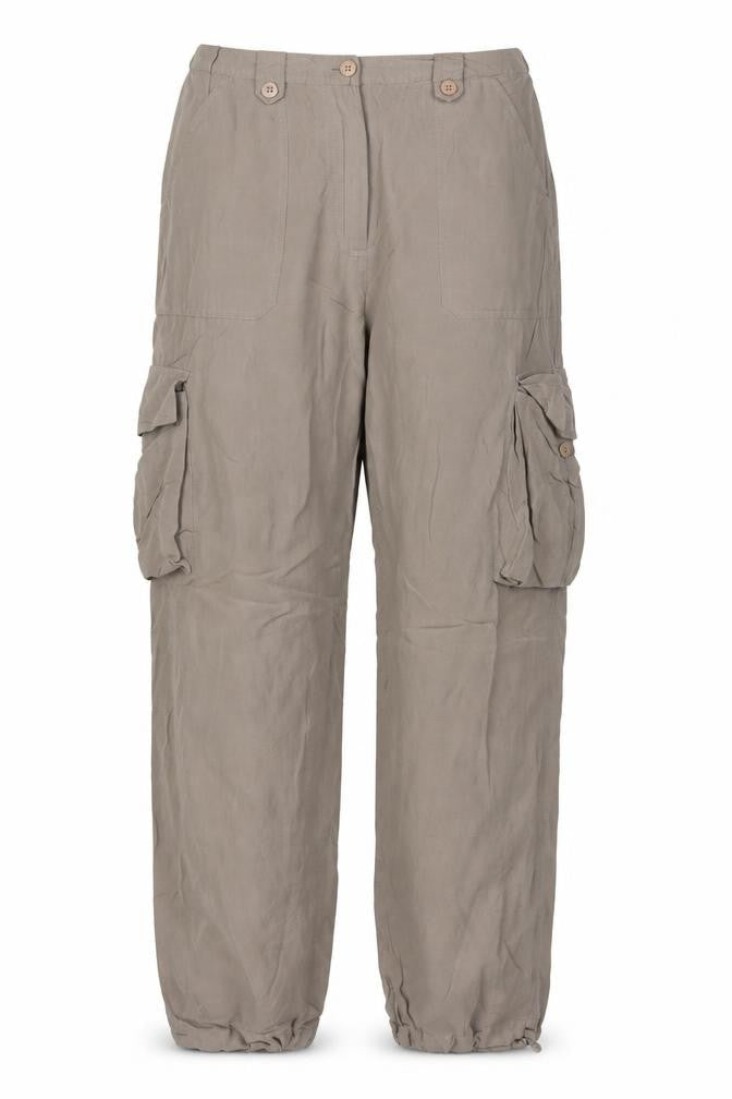 Warehouse Women Brown UK 8 Silk Cargo Tapered Trousers Pockets