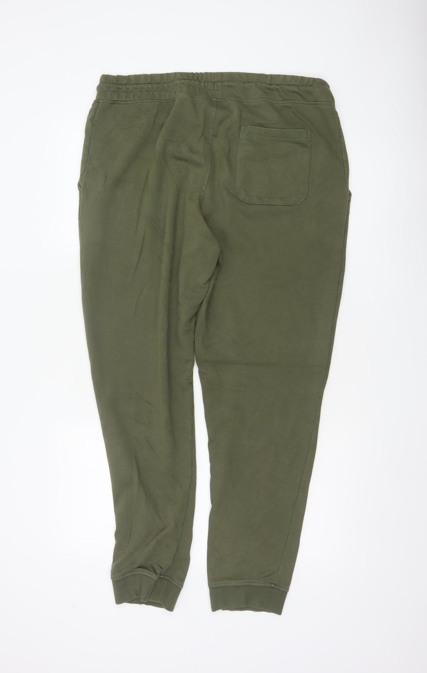 Jack & Jones Men Green XL Logo Cotton Blend Jogger Trousers