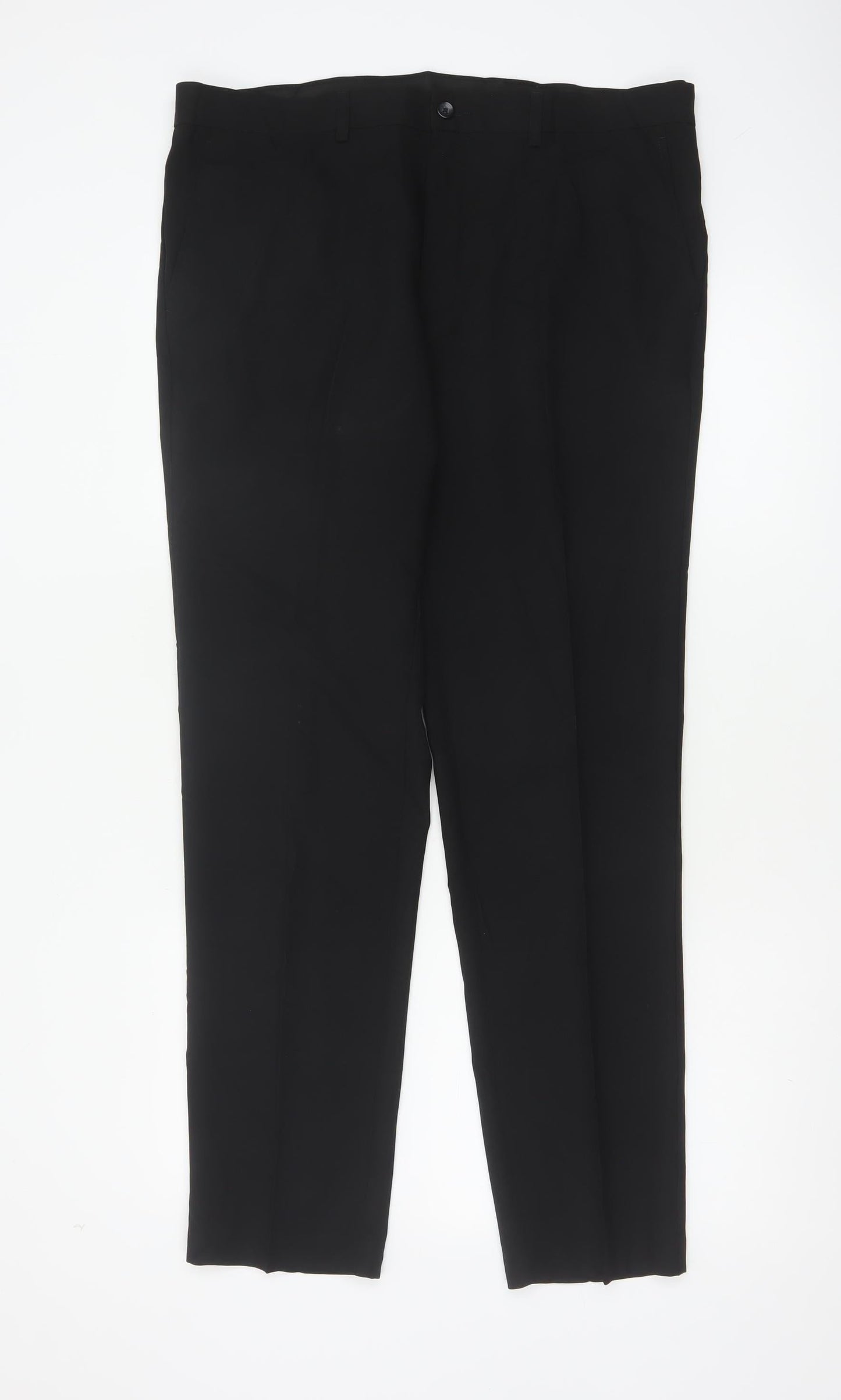 Marks & Spencer Men's Black 36 Regular Skinny Dress Trousers 31 Leg