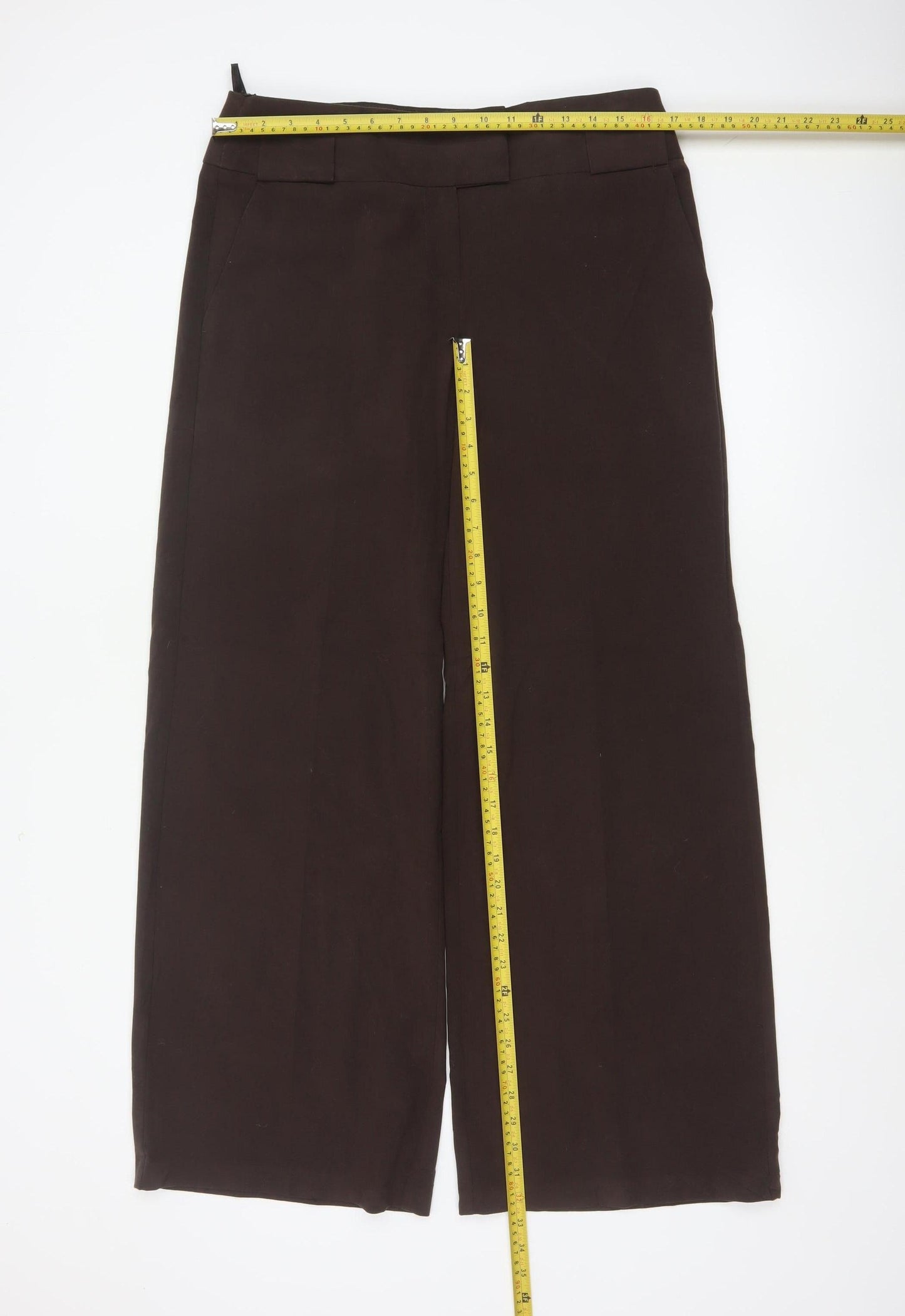 Marks & Spencer Women Brown UK 14 Wide Leg Tailored Dress Trousers