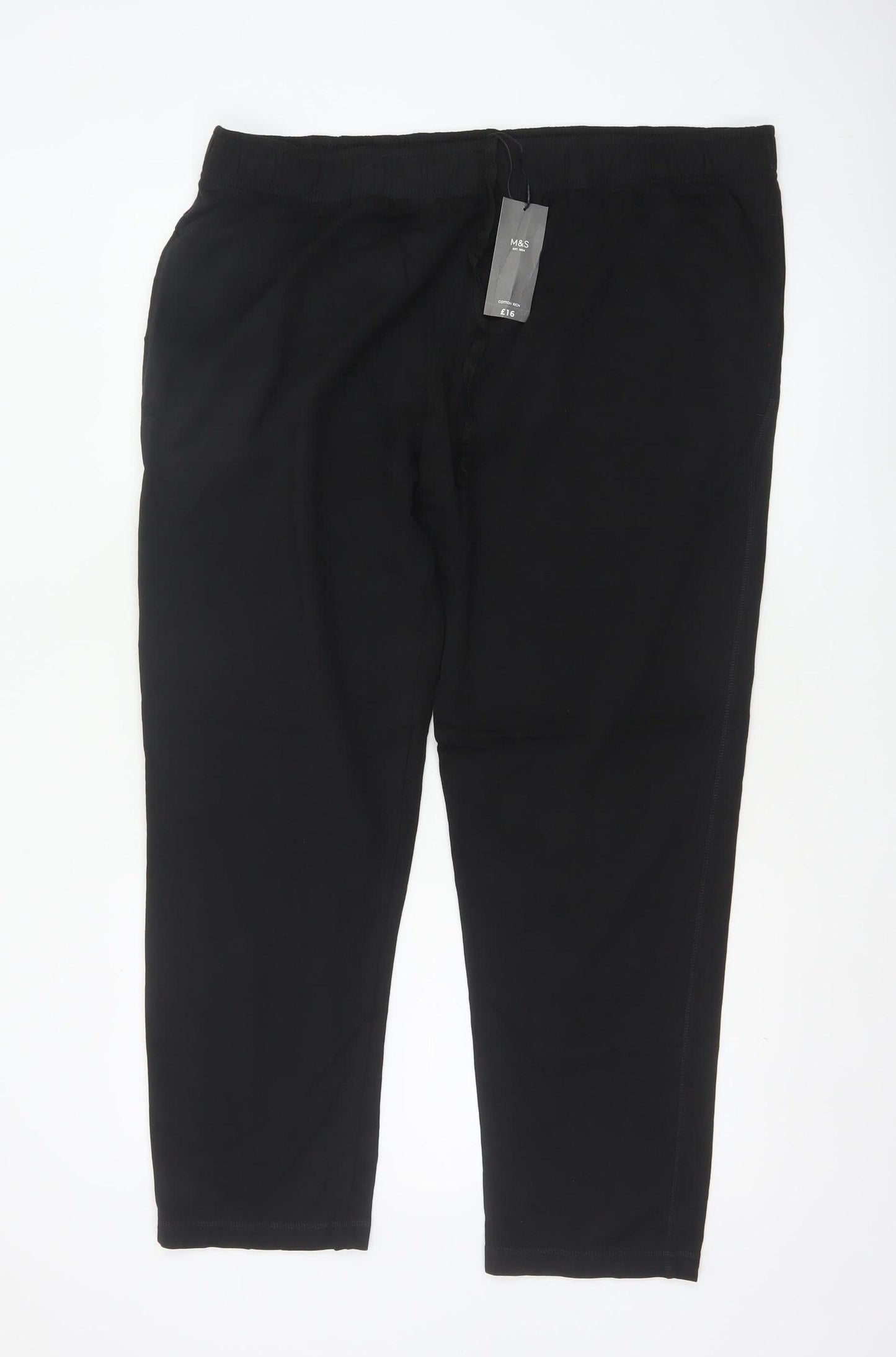 M&S Men’s Black 3XL Cotton Rich Jogger Trousers 42-44in 29in