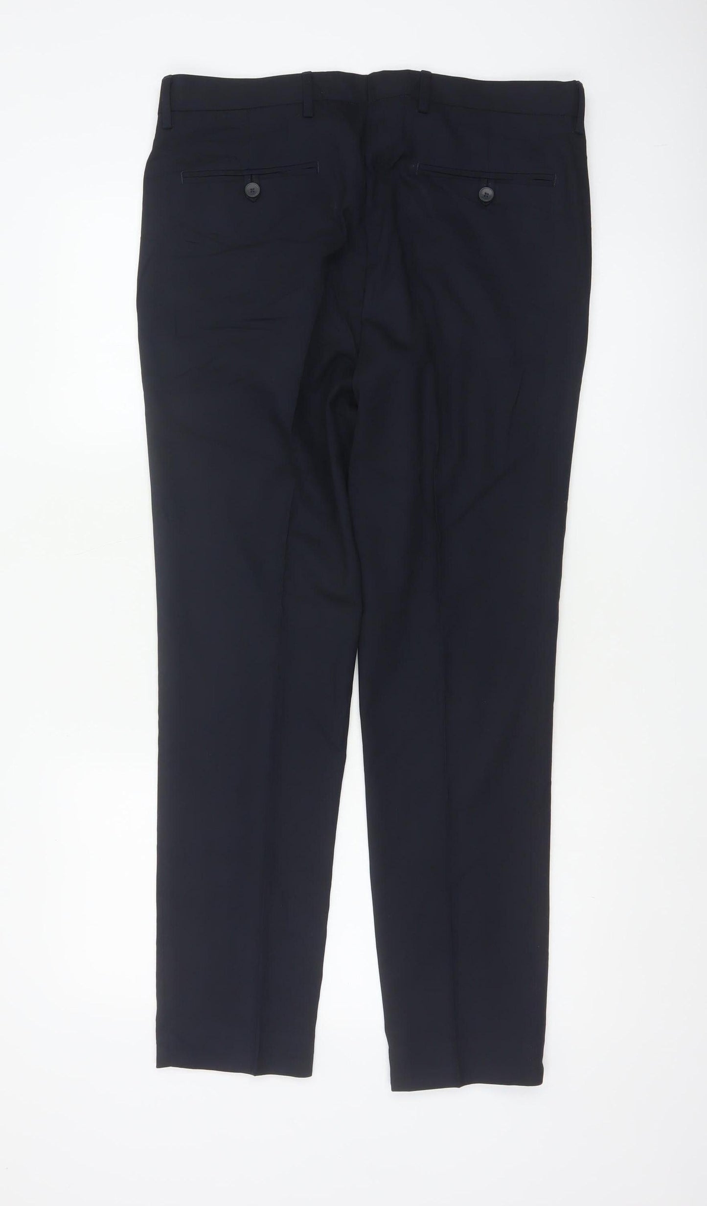 Marks & Spencer Men's Navy 34/31 Skinny Smart Dress Trousers Stretch