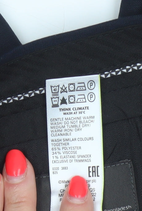 Marks & Spencer Men's Navy 34/31 Skinny Smart Dress Trousers Stretch
